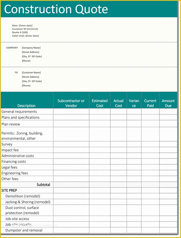 Free Quote Template Of Quotation Templates – Download Free Quotes for Word Excel