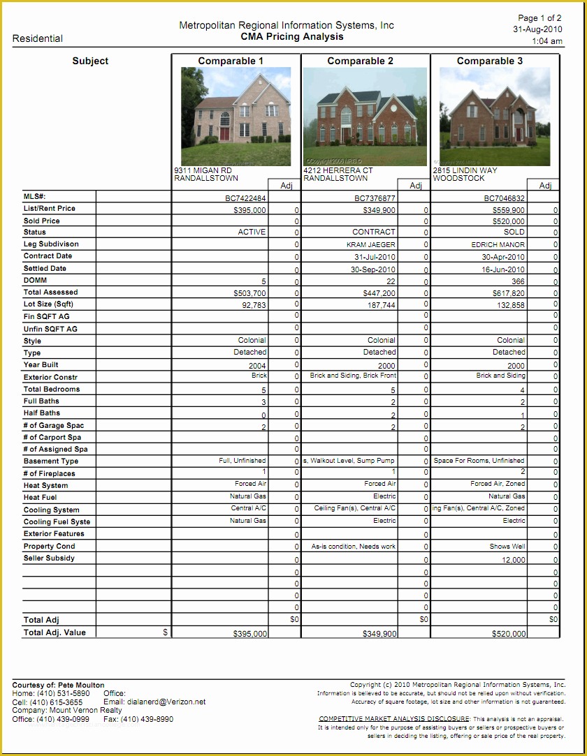 Free Real Estate Cma Template Of Real Estate Home Buyer Columbia Howard County Md Bpo