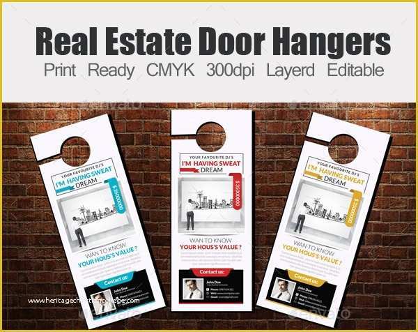 Free Real Estate Door Hanger Template Of 20 Creative Door Hanger Designs