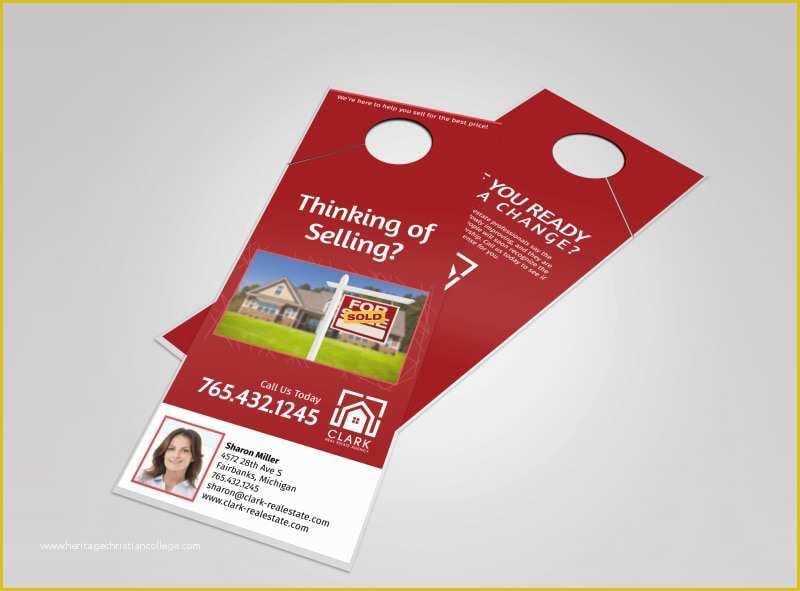 Free Real Estate Door Hanger Template Of Clark Real Estate Agency Door Hanger Template