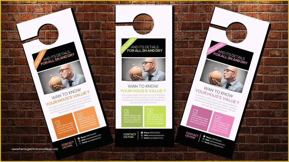 Free Real Estate Door Hanger Template Of Door Hanger Template Flyer Templates On Creative Market