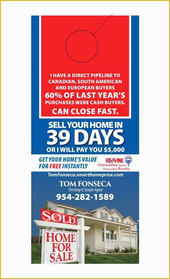 Free Real Estate Door Hanger Template Of Real Estate Door Hanger Samples