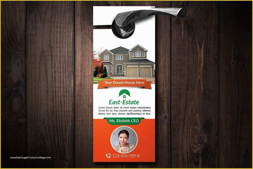 Free Real Estate Door Hanger Template Of Real Estate Door Hanger Template Stationery Templates