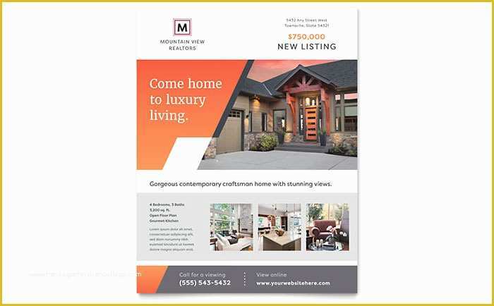 Free Real Estate Flyer Templates Word Of Mountain Real Estate Flyer Template Word &amp; Publisher