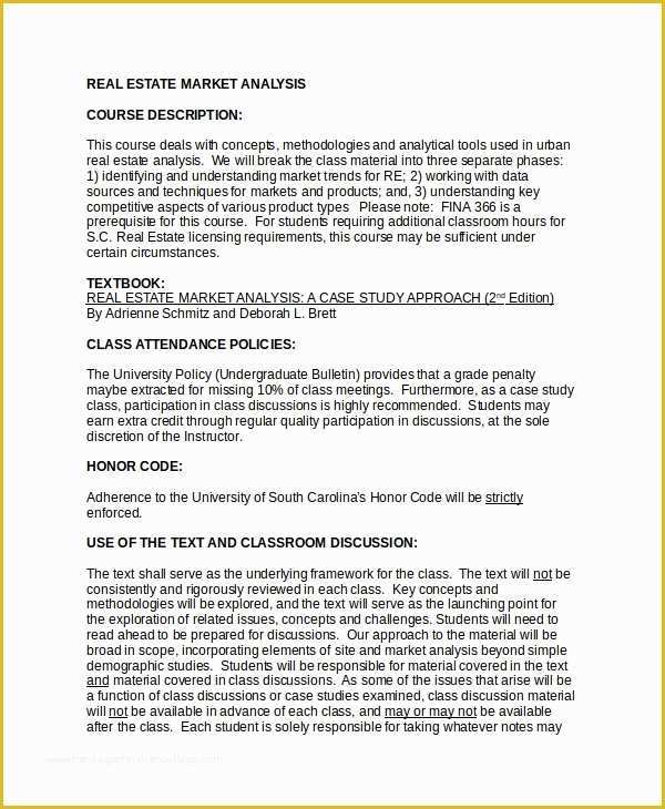Free Real Estate Market Analysis Template Of 13 Sample Market Analysis – Pdf Doc