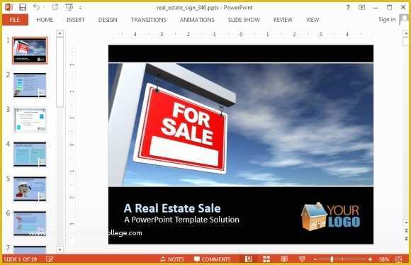 Free Real Estate Templates Of Real Estate Sign Powerpoint Template Fppt