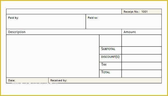 Free Receipt Template Of 22 Blank Receipt Templates – Free Samples Examples