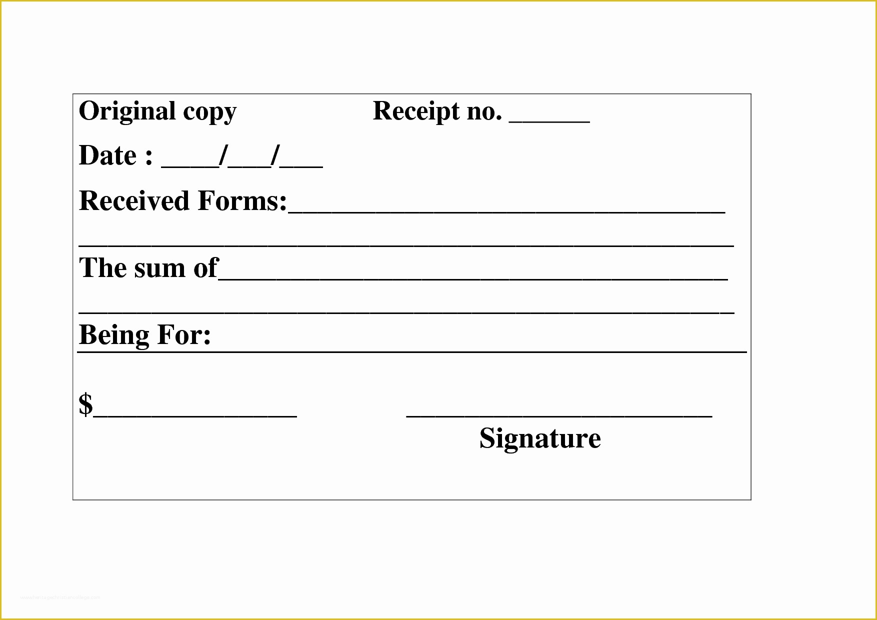 Free Receipt Template Of Blank Receipt Example Mughals