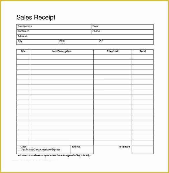 Free Receipt Template Of Blank Receipt Template – 20 Free Word Excel Pdf Vector