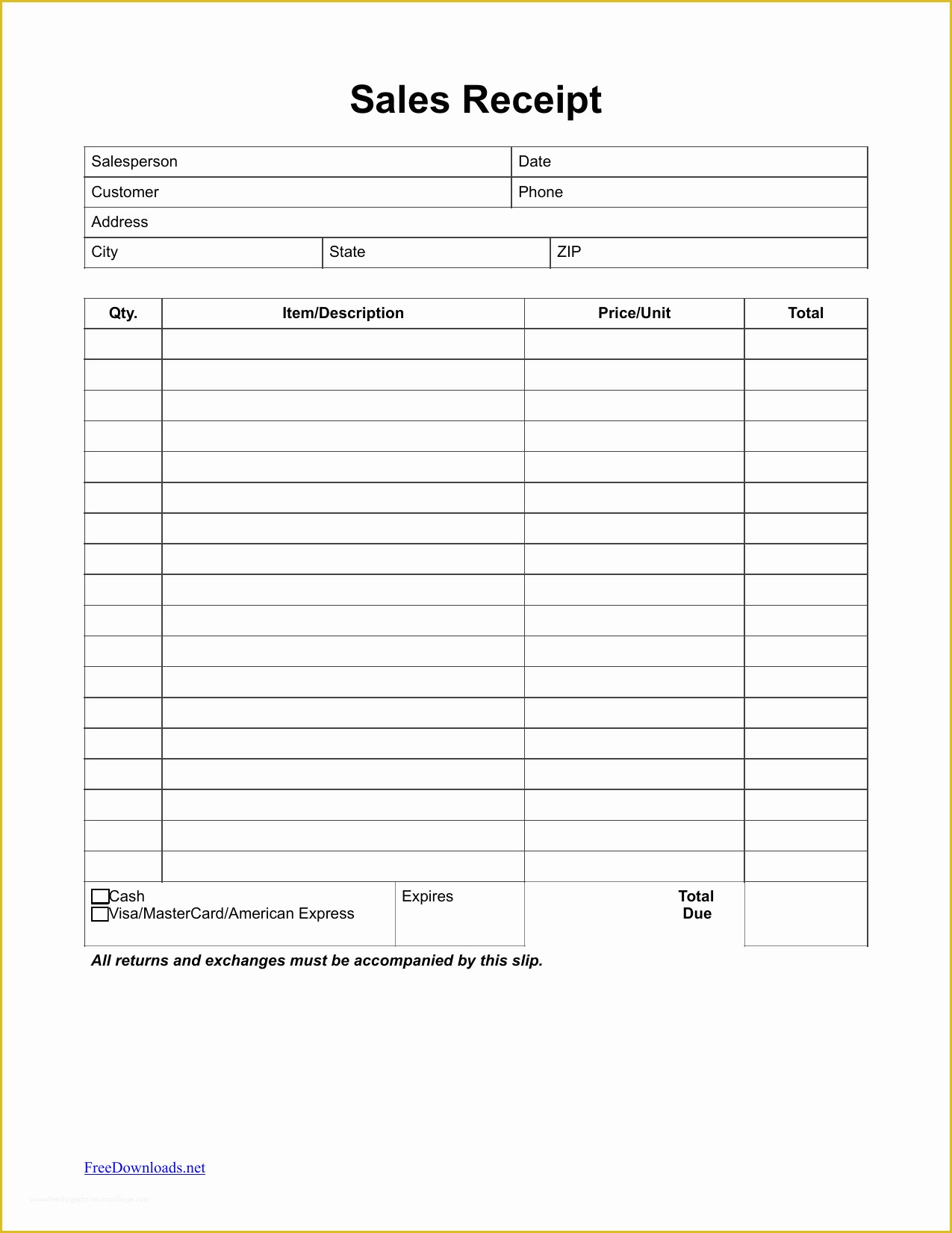Free Receipt Template Of Download Itemized Sales Receipt Template Pdf
