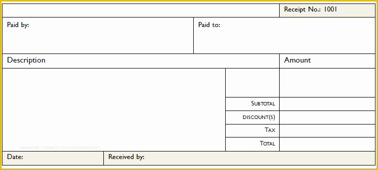 Free Receipt Template Of Printable Documents