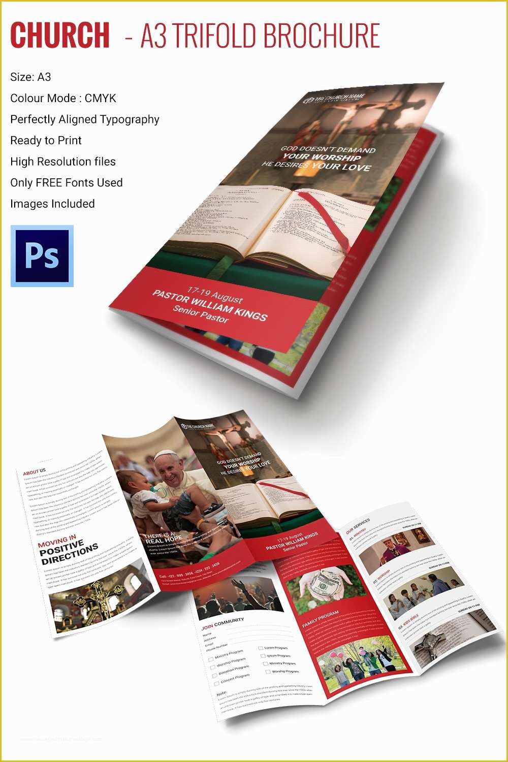 Free Religious Brochure Templates Of 16 Popular Church Brochure Templates Ai Psd Docs