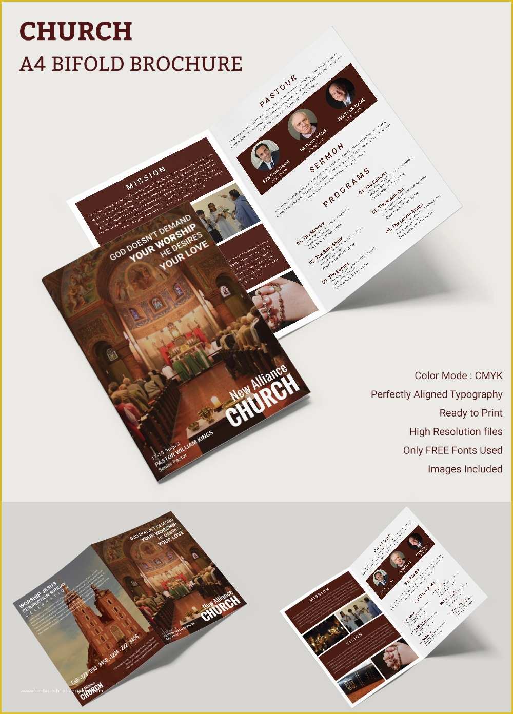 Free Religious Brochure Templates Of 16 Popular Church Brochure Templates Ai Psd Docs