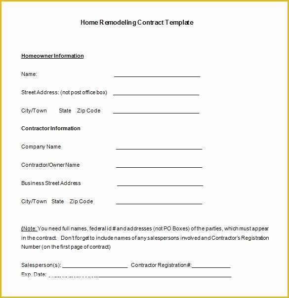 Free Remodeling Contract Template Of 10 Home Remodeling Contract Templates Word Docs Pages