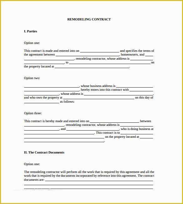 Free Remodeling Contract Template Of 10 Remodeling Contract Templates to Download for Free
