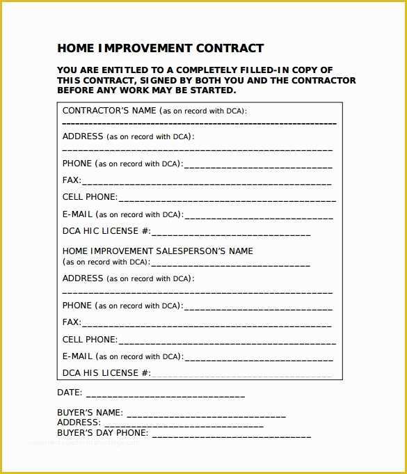 Free Remodeling Contract Template Of 11 Home Remodeling Contract Templates to Download for Free