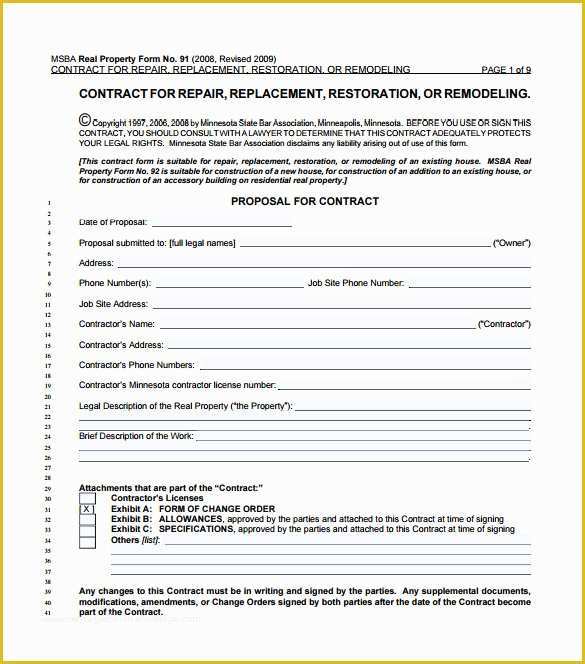 Free Remodeling Contract Template Of 11 Home Remodeling Contract Templates to Download for Free