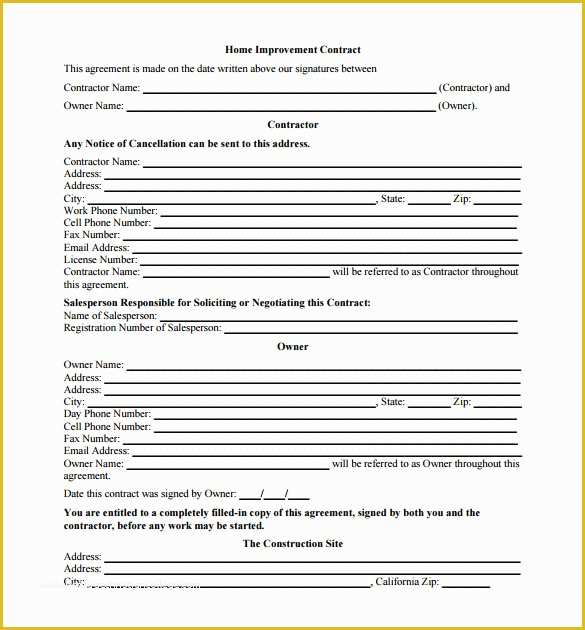 Free Remodeling Contract Template Of 7 Renovation Contract Templates Doc Pdf