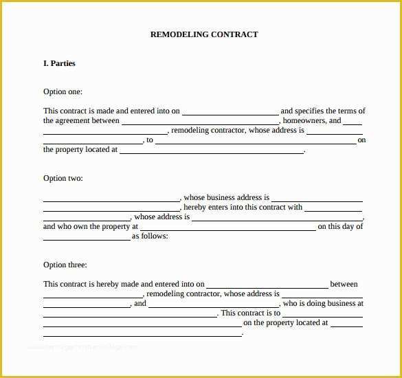 Free Remodeling Contract Template Of 9 Remodeling Contract Templates to Download for Free