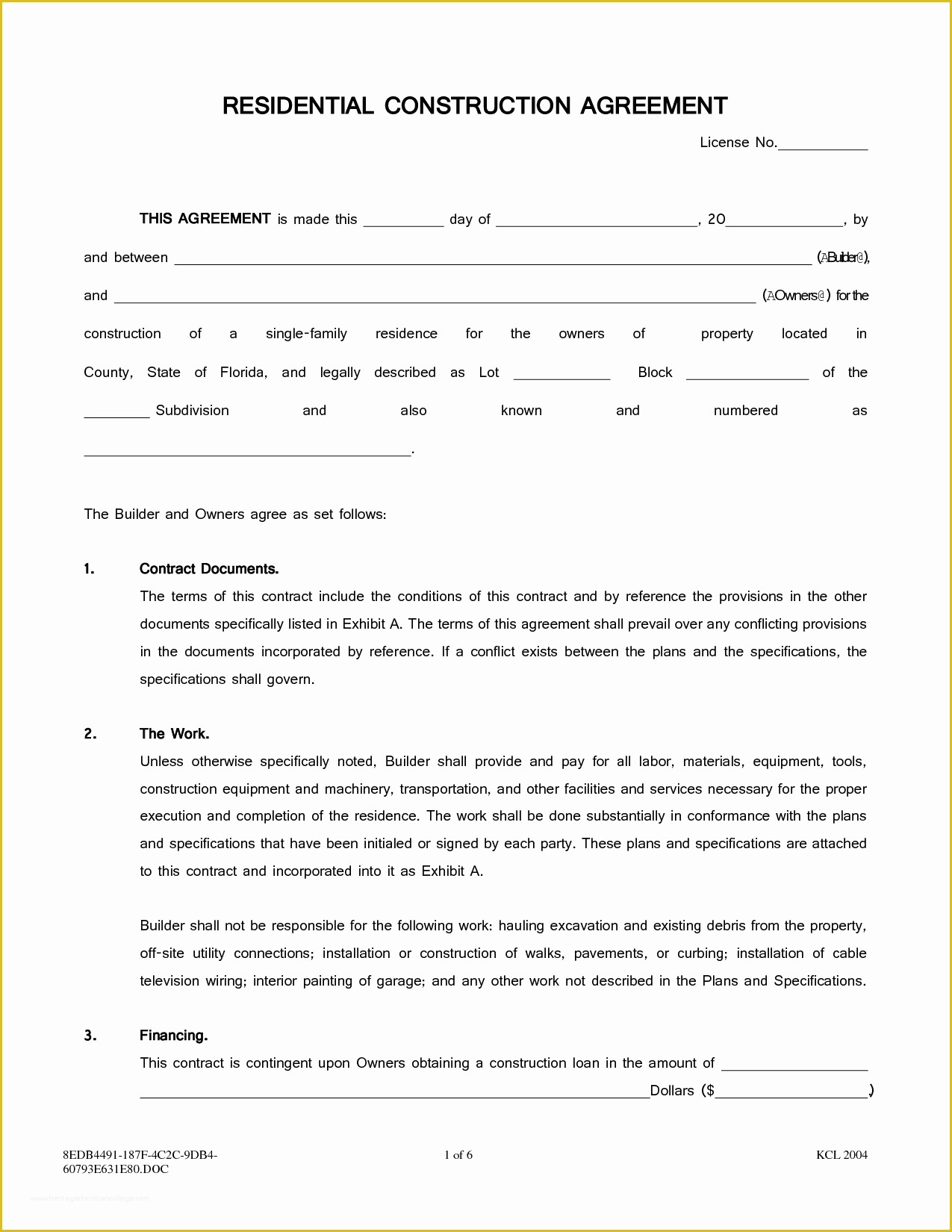 Free Remodeling Contract Template Of Pics Of Residential Construction Contracts