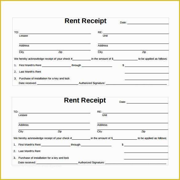 Free Rent Receipt Template Of 21 Rent Receipt Templates