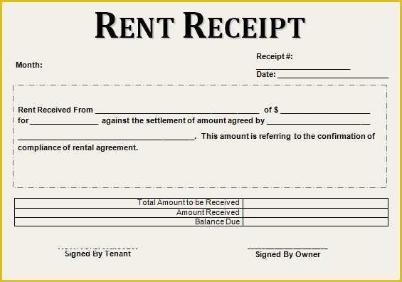 Free Rent Receipt Template Of 21 Rent Receipt Templates
