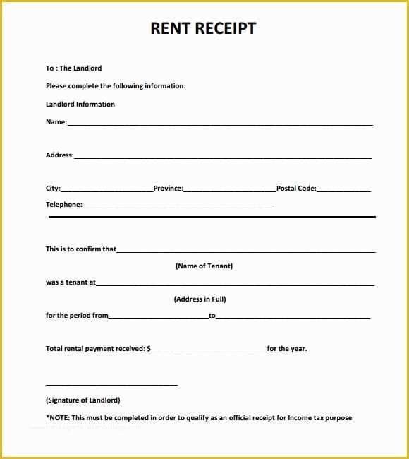 41 Free Rent Receipt Template