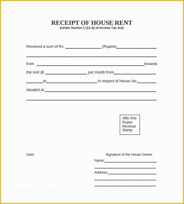 Free Rent Receipt Template Of 8 Rent Receipt Templates – Free Samples Examples & format