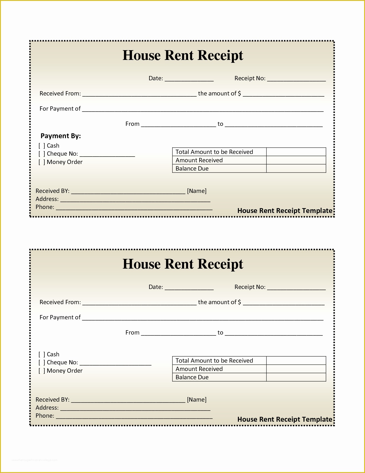 Free Rent Receipt Template Of Free House Rental Invoice