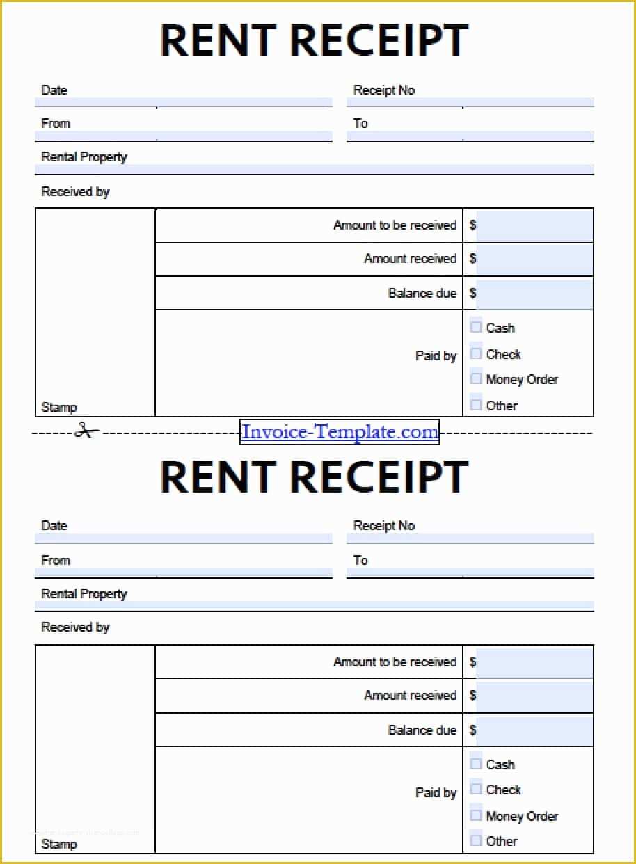 Free Rent Receipt Template Of Free Monthly Rent to Landlord Receipt Template