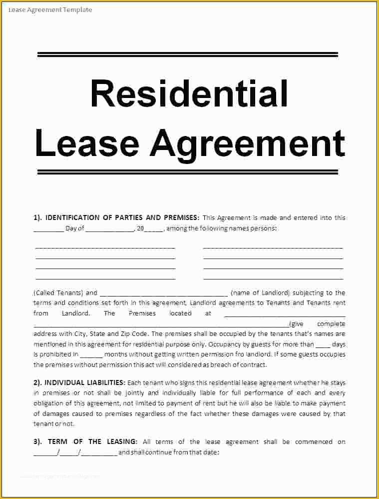 Free Rental Lease Template Of 7 Lease Agreement Templates