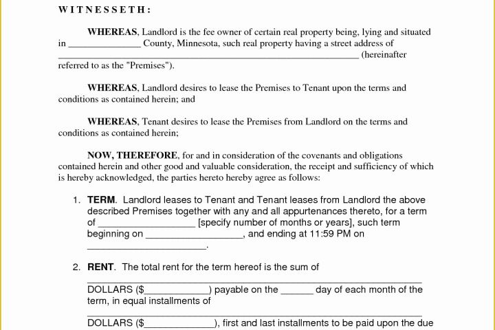 Free Rental Lease Template Of Blank Rental Lease Example Mughals