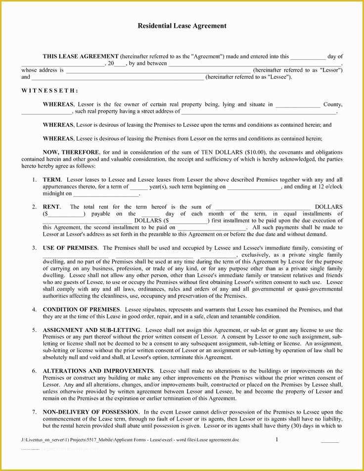 Free Rental Lease Template Of Printable Sample Rental Lease Agreement Templates Free