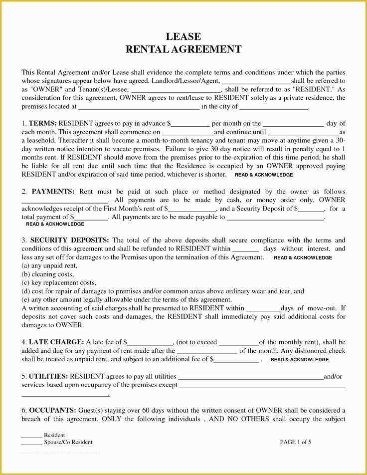 Free Rental Lease Template Of Printable Sample Rental Lease Agreement Templates Free