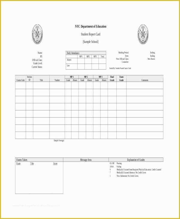 Free Report Card Template Of 11 Report Card Templates Word Docs Pdf Pages