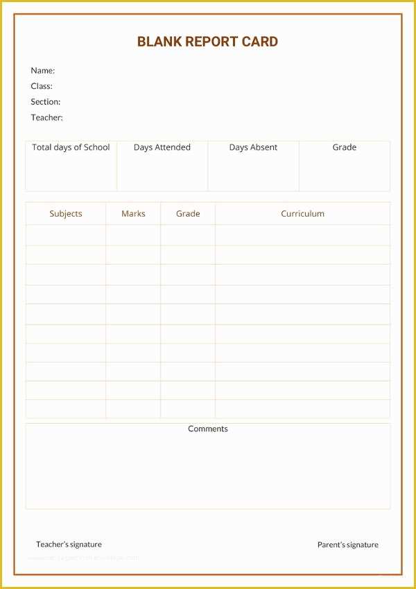 Free Report Card Template Of 17 Report Card Template 6 Free Word Excel Pdf