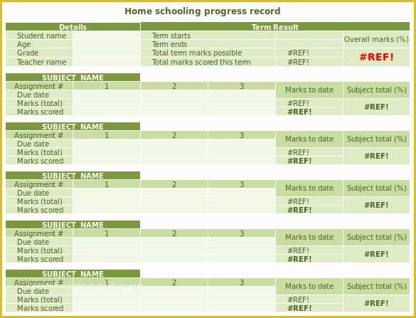 Free Report Card Template Of 6 Sample Homeschool Report Cards