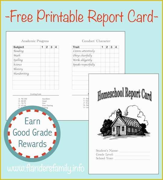 Free Report Card Template Of Home School Report Cards Flanders Family Homelife