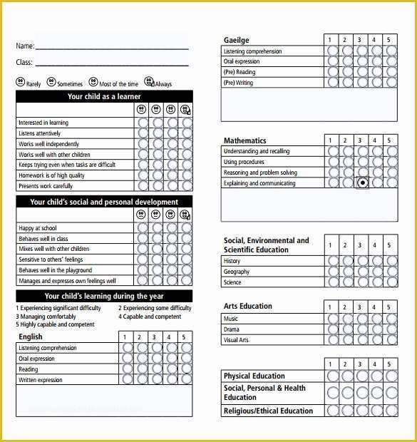 Free Report Card Template Of Report Card Template 28 Free Word Excel Pdf Documents