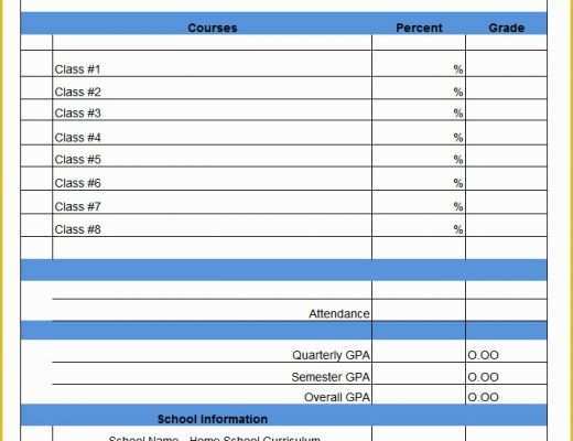 Free Report Card Template Of Report Card Template 28 Free Word Excel Pdf Documents