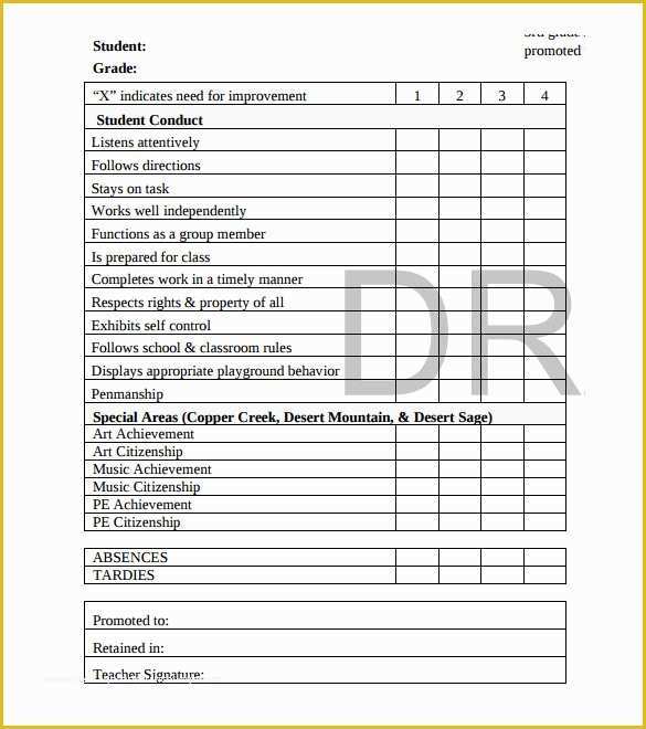 Free Report Card Template Of Report Card Template 28 Free Word Excel Pdf Documents