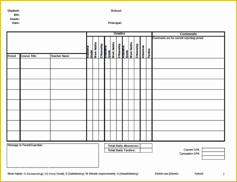 Free Report Card Template Of Report Cards – Illuminate Education