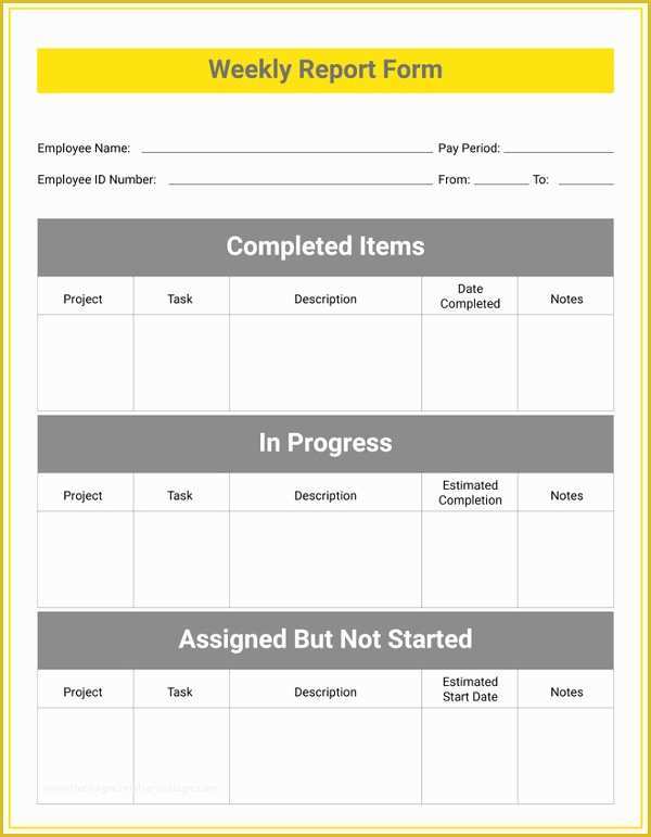 Free Report Card Template Of Weekly Status Report Template 24 Free Word Documents