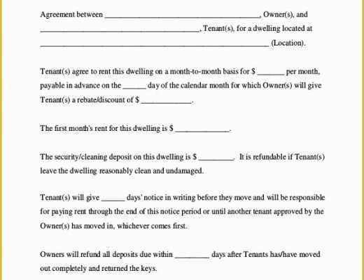 Free Residential Lease Agreement Template Pdf Of 10 Month to Month Rental Agreement Free Sample Example
