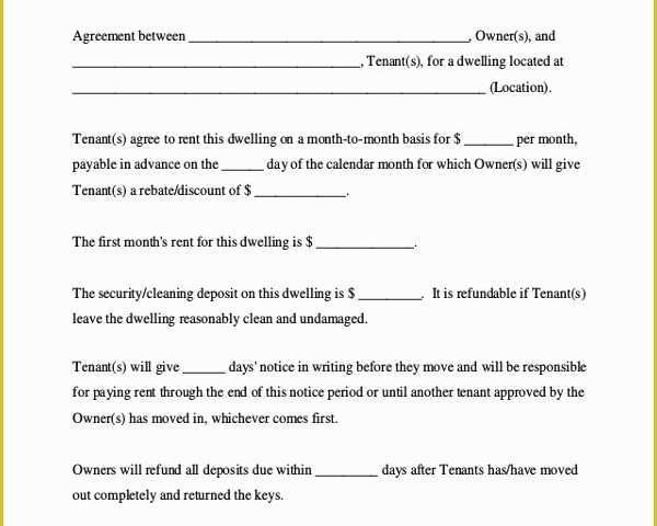 Free Residential Lease Agreement Template Pdf Of 10 Month to Month Rental Agreement Free Sample Example