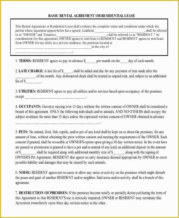 Free Residential Lease Agreement Template Pdf Of 42 Simple Rental Agreement Templates Pdf Word