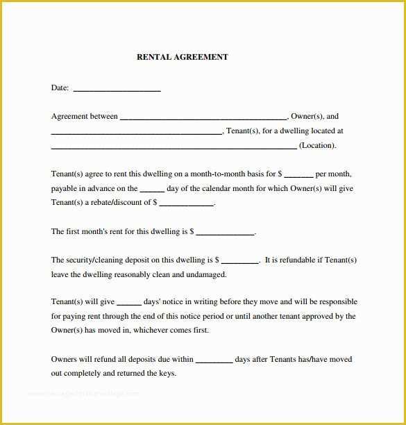 Free Residential Lease Agreement Template Pdf Of 7 Generic Rental Agreement Templates to Download