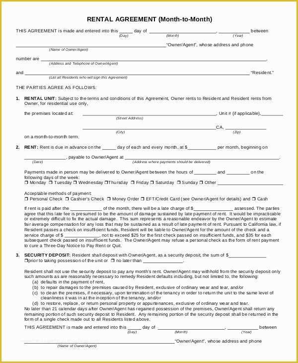 Free Residential Lease Agreement Template Pdf Of 9 Sample Rental Agreement forms