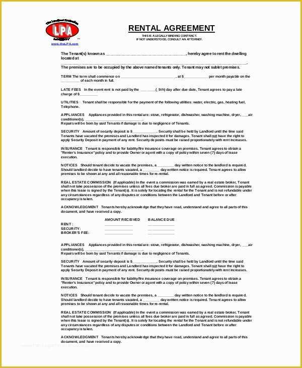 Free Residential Lease Agreement Template Pdf Of Basic Rental Agreement – 10 Free Word Pdf Documents