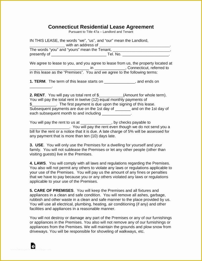 Free Residential Lease Agreement Template Pdf Of Lease Agreement